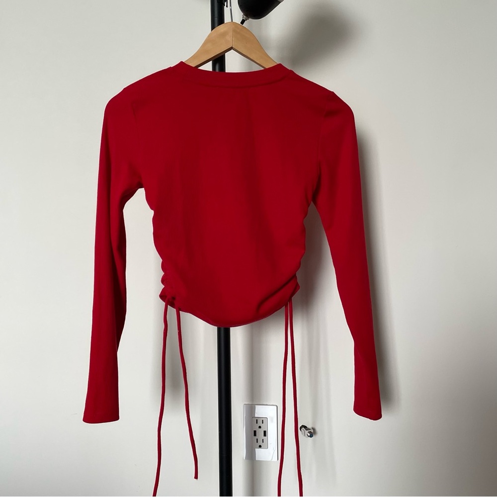 Zara Red Ribbed Top - Picture 4 of 5